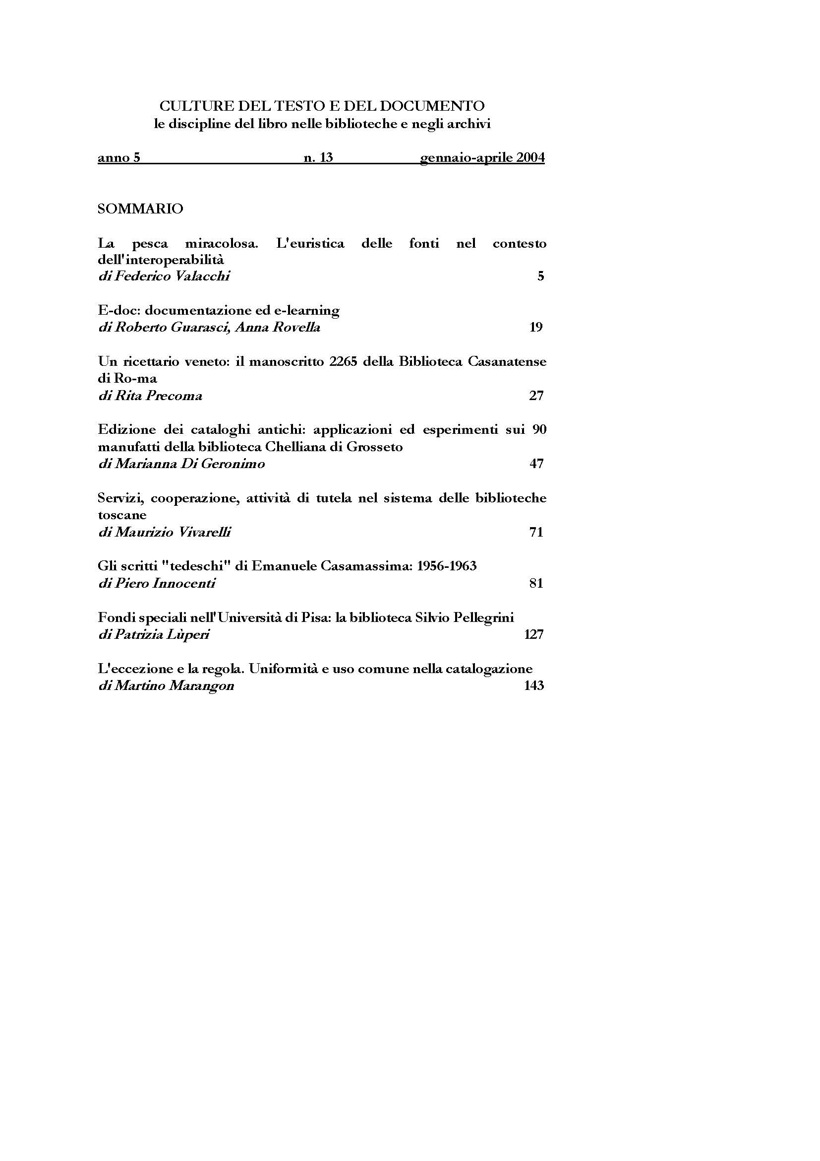 Culture del testo e del documento 13, 2004 - immagine 2