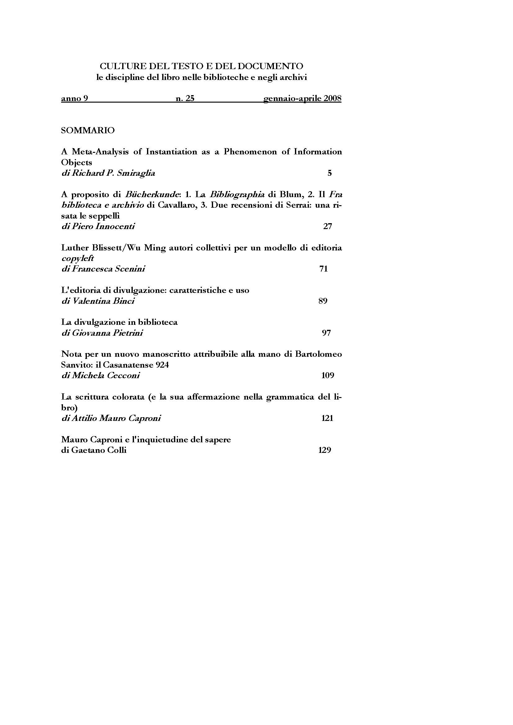Culture del testo e del documento 25, 2008 - immagine 2