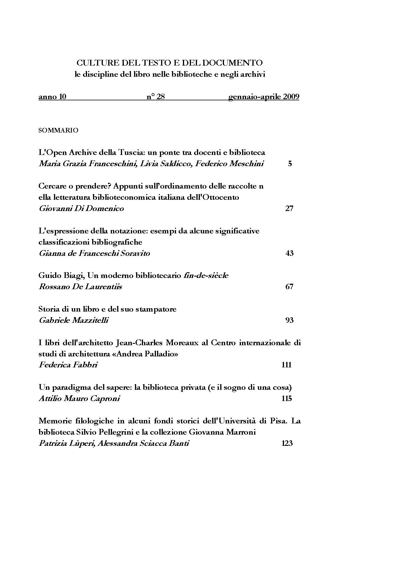 Culture del testo e del documento 28, 2009 - immagine 2