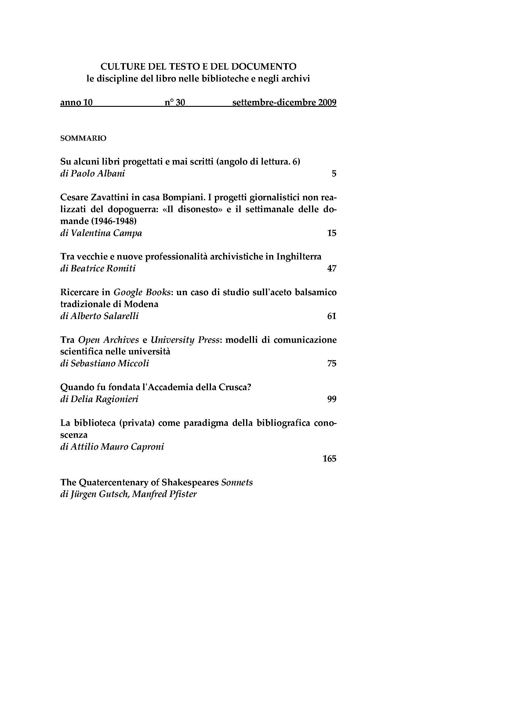 Culture del testo e del documento 30, 2009 - immagine 2