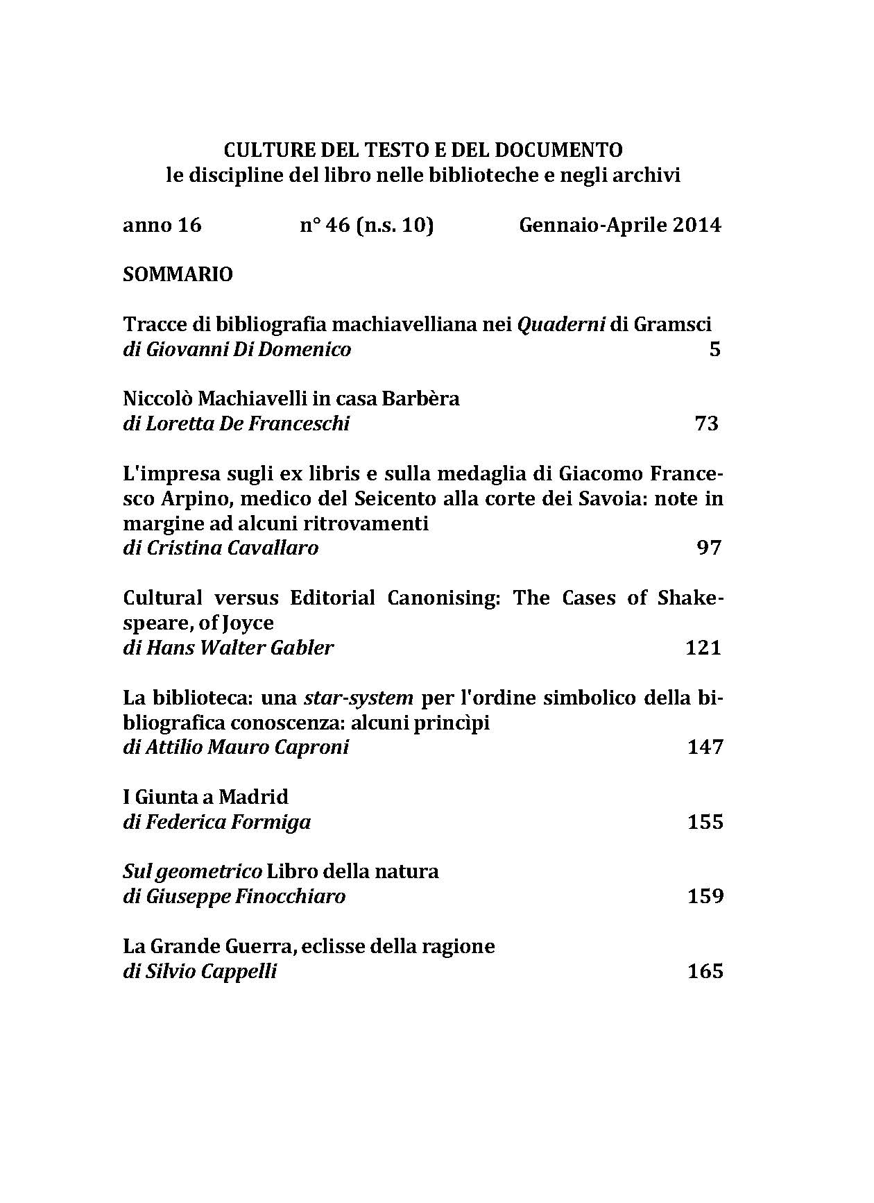 Culture del testo e del documento 46, 2015 - immagine 2