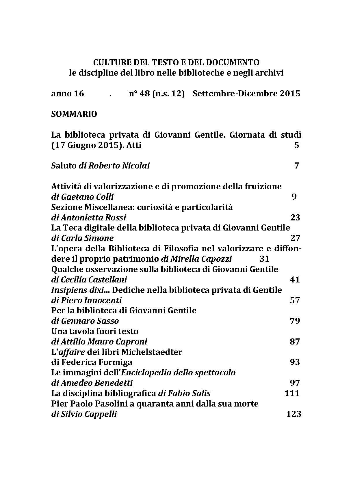 Culture del testo e del documento 48, 2015 - immagine 2