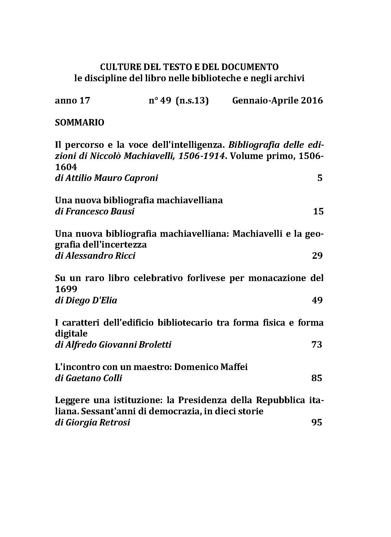 Culture del testo e del documento 49, 2016 - immagine 2