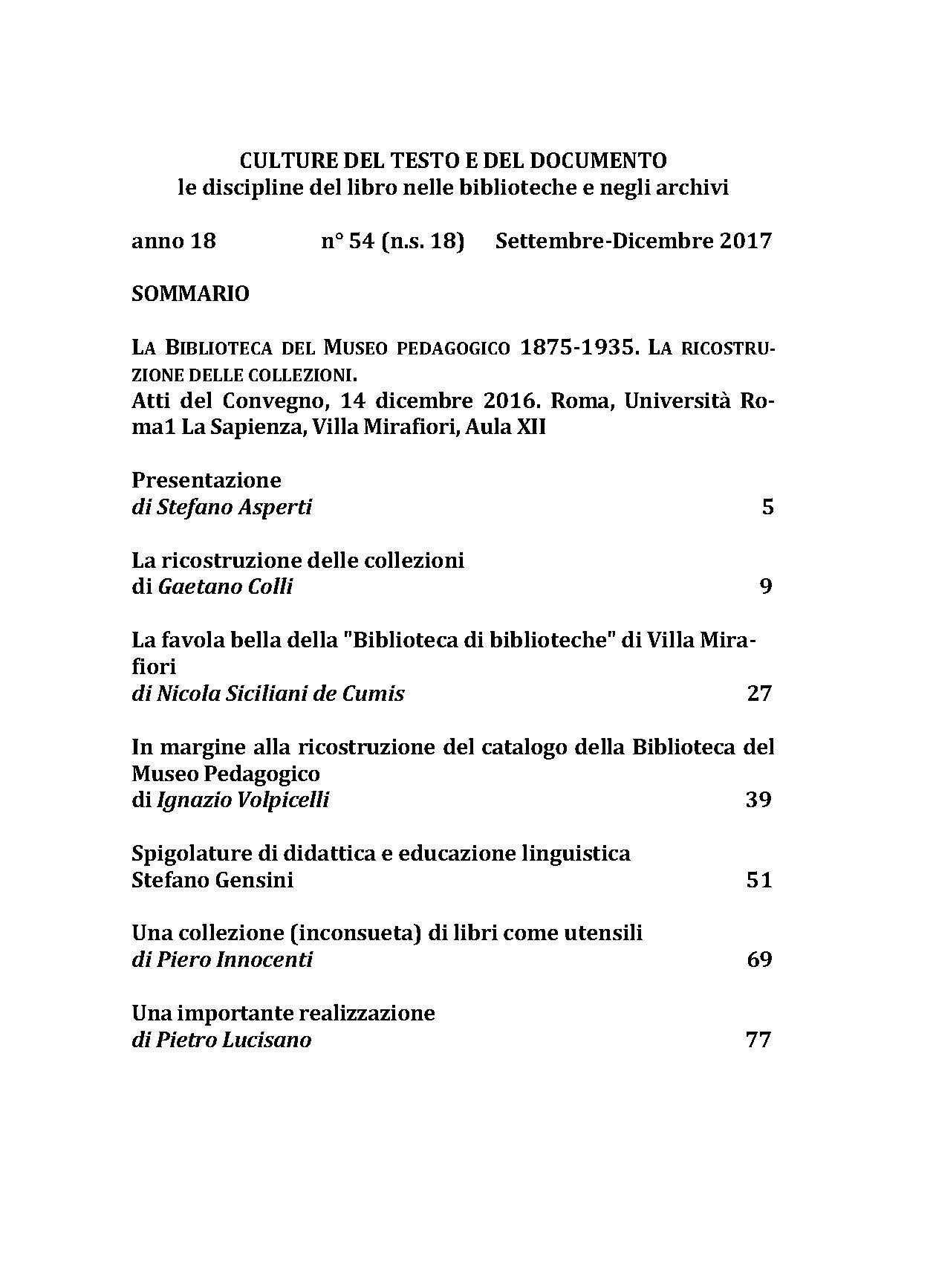 Culture del testo e del documento 54, 2017 - immagine 2