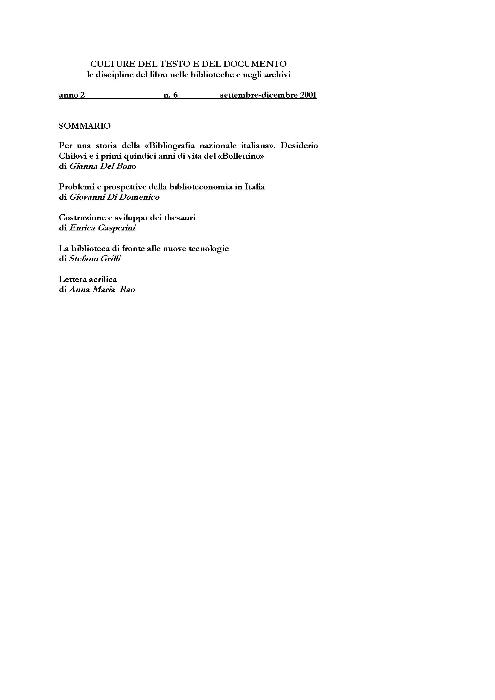 Culture del testo e del documento 6, 2001 - immagine 2