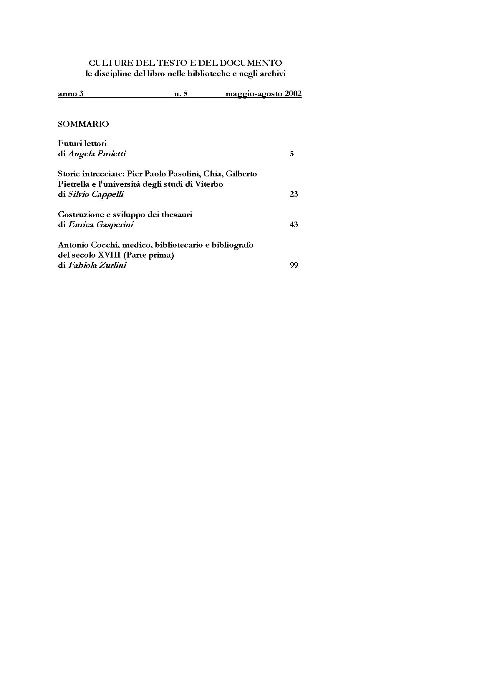 Culture del testo e del documento 8, 2002 - immagine 2