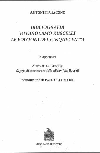 Bibliografia di Girolamo Ruscelli