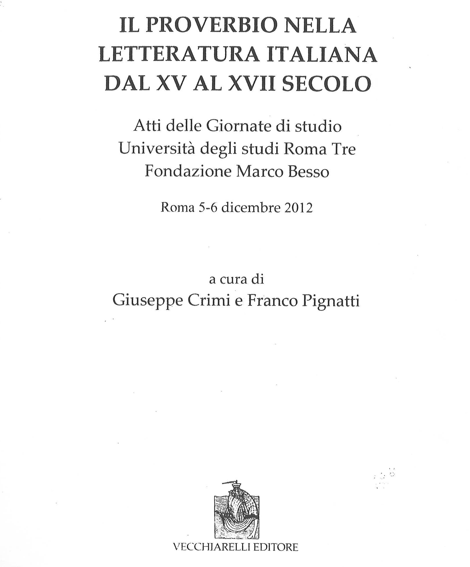 0 Il Proverbio nella letteratura italiana dal XV al XVII secolo