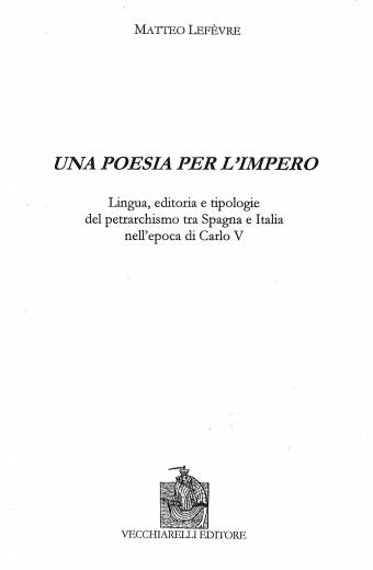 Una poesia per l’impero. ... petrarchismo
