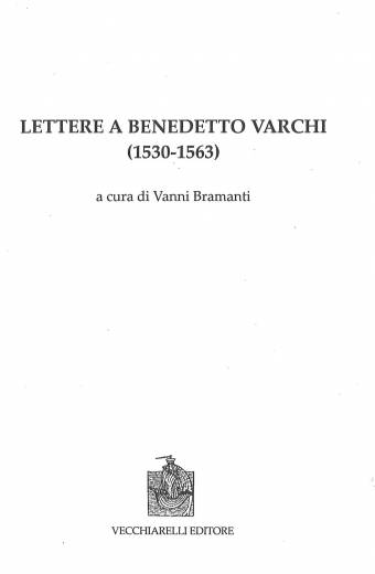 Lettere a Benedetto Varchi