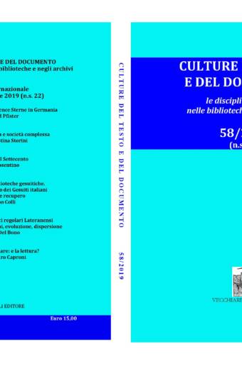 Culture del testo e del documento 58, 2019 (n.s. 22)