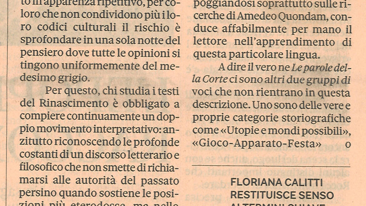 Walter Pedullà recensisce Floriana Calitti