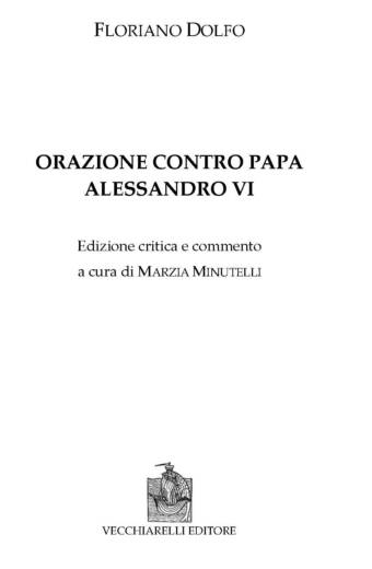 Orazione contro papa Alessandro VI