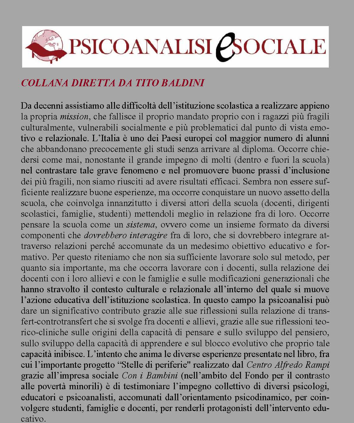 Psicoanalisi a scuola. Valutare e prevenire la dispersione - immagine 2