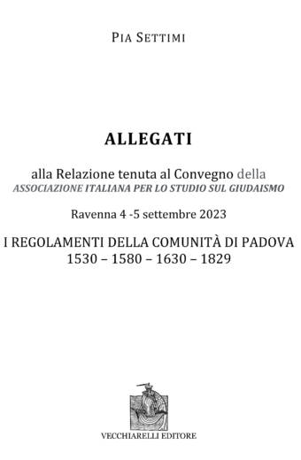 Regolamenti (I) della Comunità di Padova 1530 -1580 - 1630 - 1829