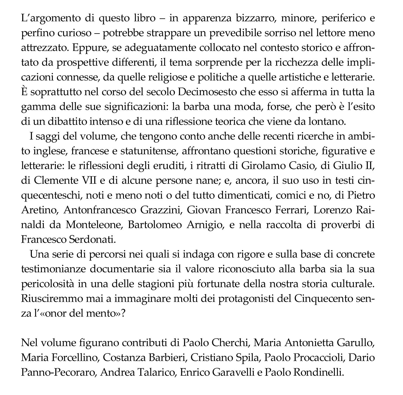 Barba (La) nel Cinquecento. Storia, arte, letteratura - immagine 2